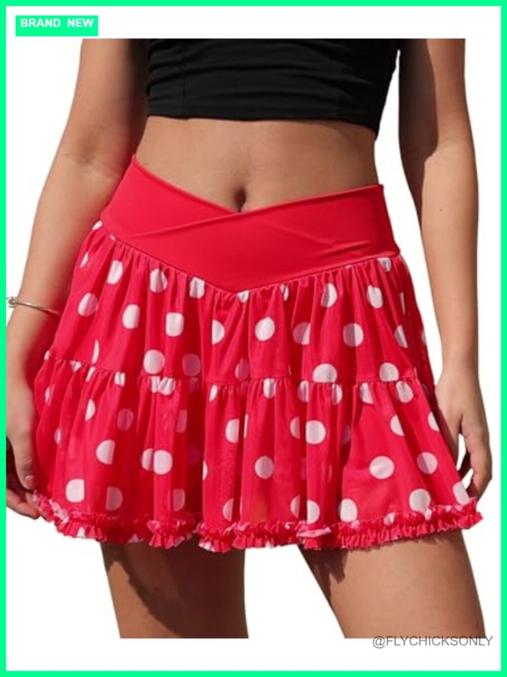 Flowy Tennis Skirt Athletic Skort with Shorts and Pockets Crossover